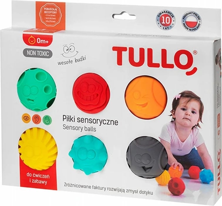 Topa sensorikë për fëmijë AM Tullo, shumëngjyrësh