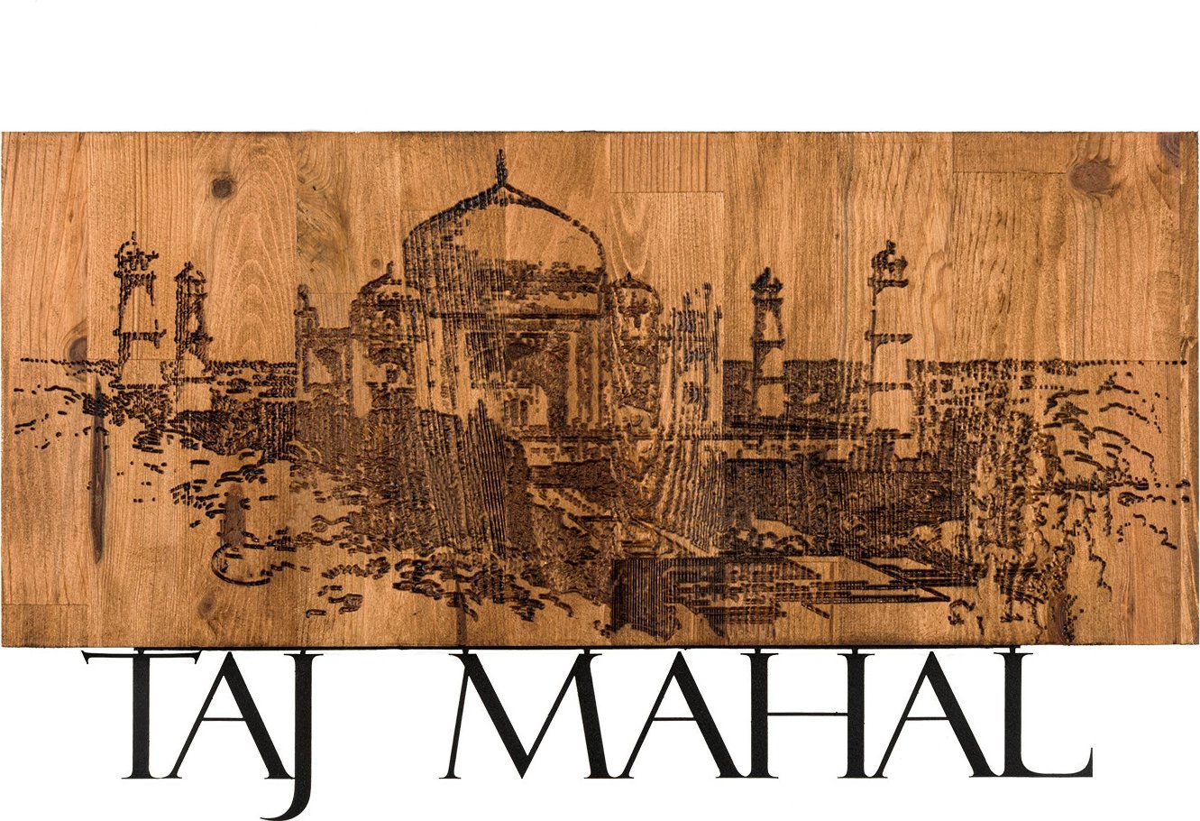 Aksesor dekorativ për mur, dru, Taj Mahal, Wallity