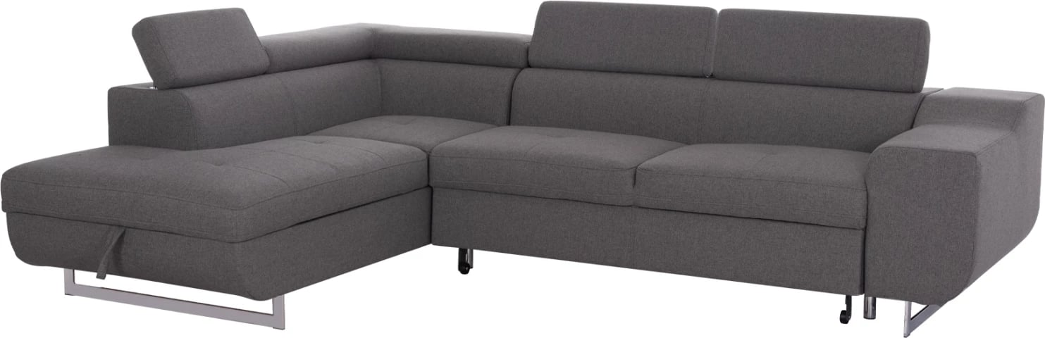 Kënd-sofë me hapësirë për depo, Encore FH3301.01L, material gri, 285x205x90cm
