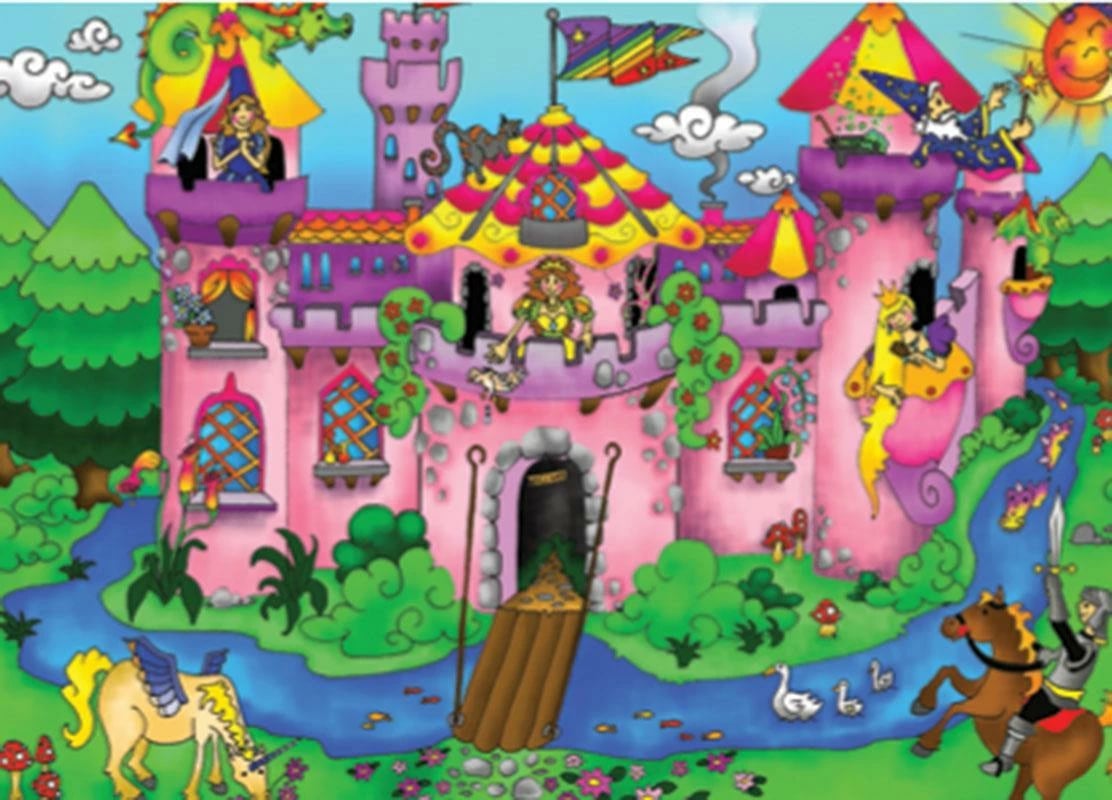 Puzzle edukativ NEXT "Kështjella e Përrallave" 35x50cm 48 pjesë