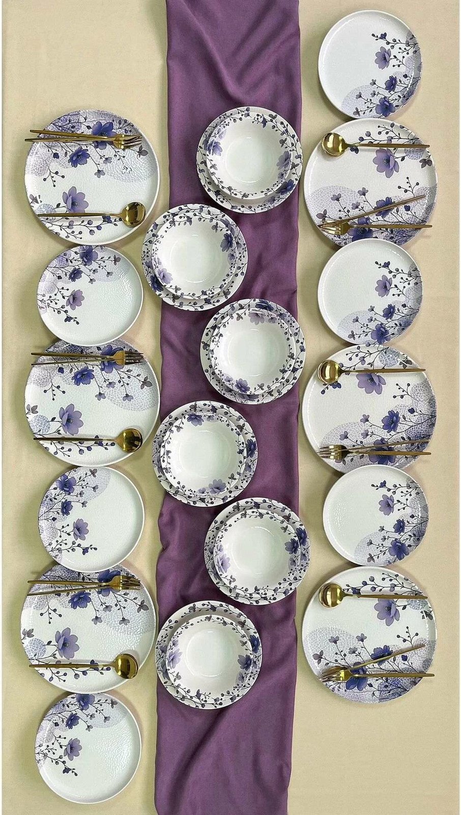 Set enësh për drekë (24 copë), Hermia Concept, BaharRolyefliLux24