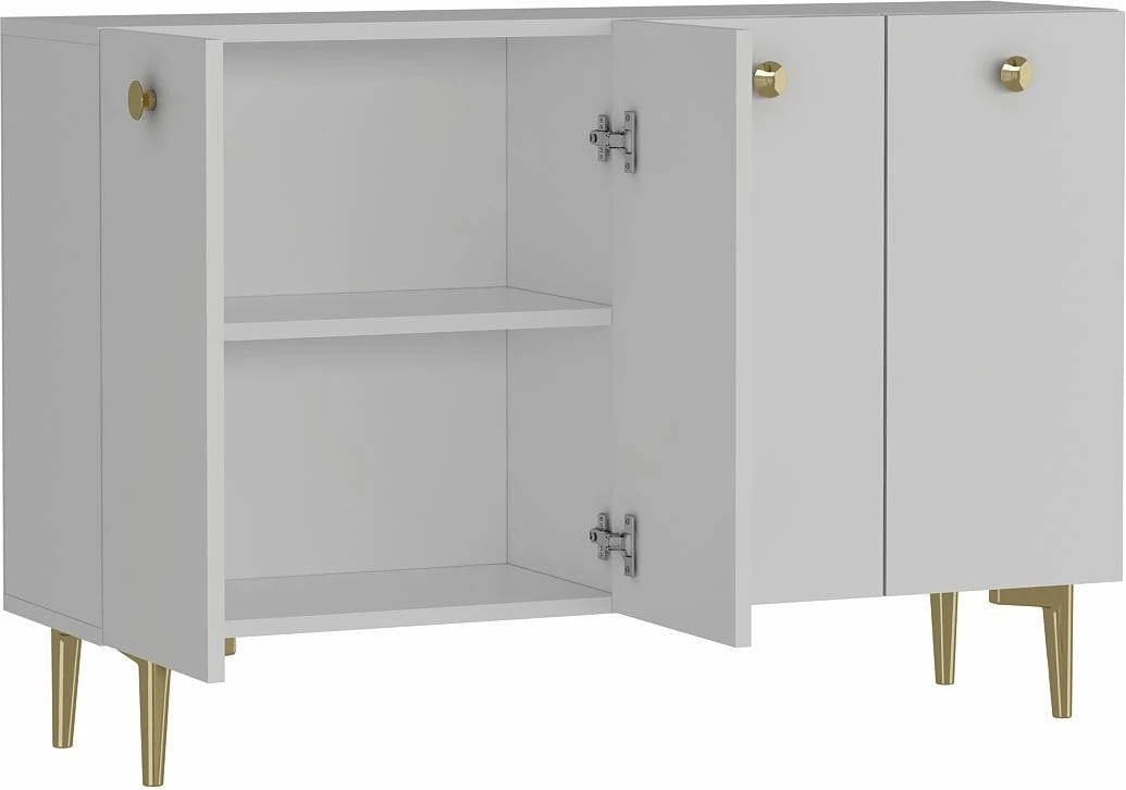 Konsolë Skye Decor, ngjyrë e bardhë dhe ari, Betty