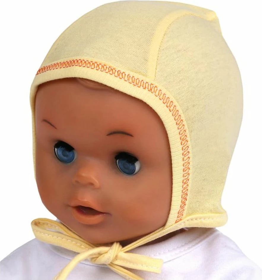 Kapuç për foshnje, NEW BABY, madhësia 62 (3-6m), pambuk 100%, me lidhëse nën mjekër, jeshile