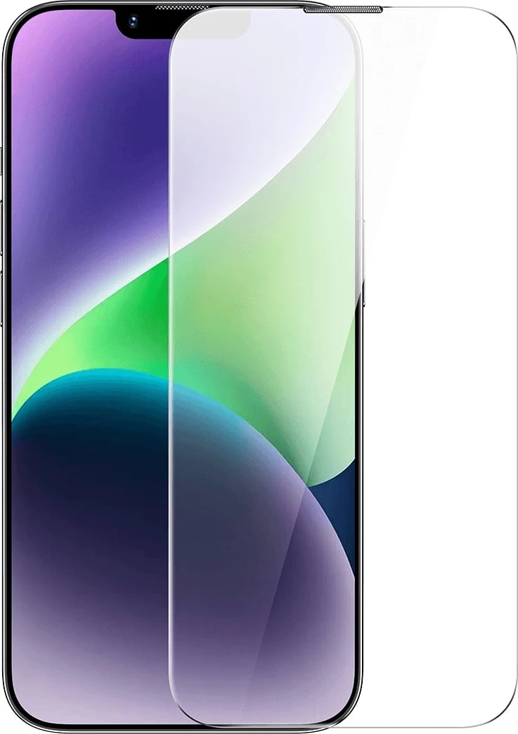 Xham i temperuar Baseus për iPhone 14 Plus / 13 Pro Max, 0.4mm, me rrjetë për altoparlant, Transparent