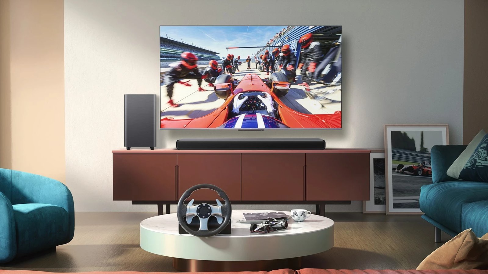 Soundbar TCL S S55H, 2.1 Channel, Dolby Atmos, Subwoofer pa tela, Bluetooth, Titanium