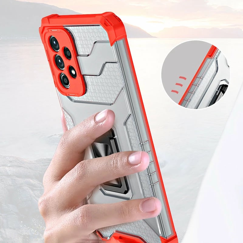 Mbështjellës Hurtel Crystal Ring Case për Samsung Galaxy A72, me mbajtëse unaze, i gjelbër