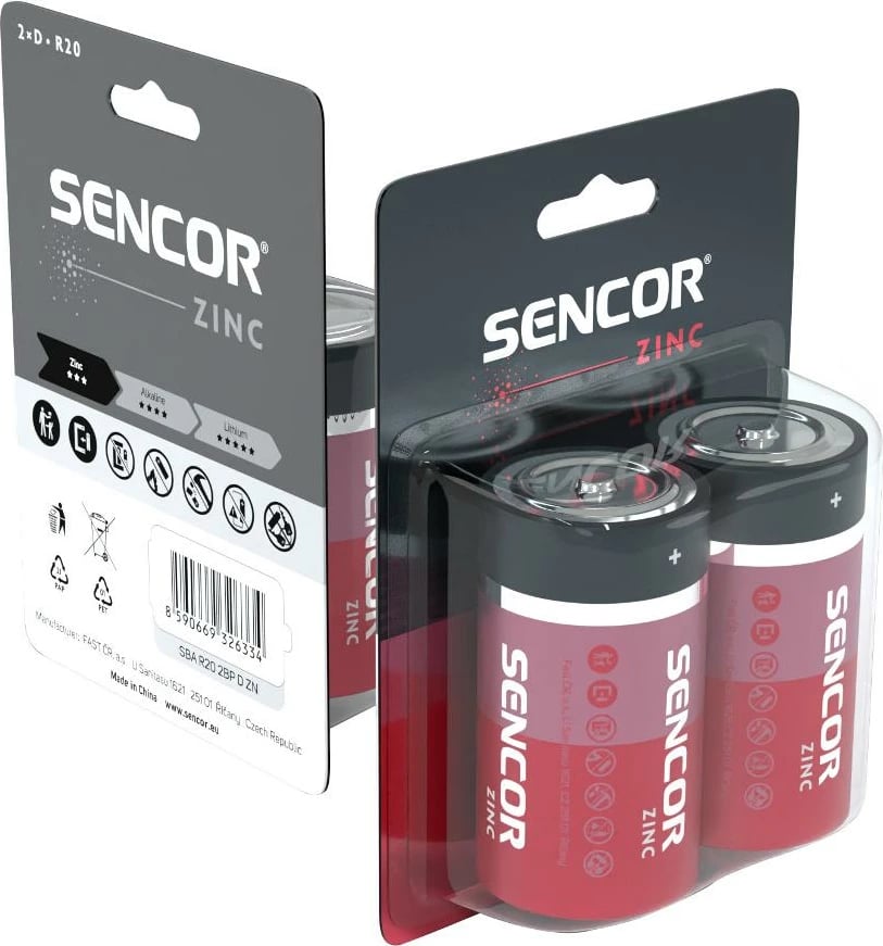 Bateri Sencor SBA R20 2BP D Zn, 2 copë Bateri Sencor SBA R20 2BP D Zn, 2 copë