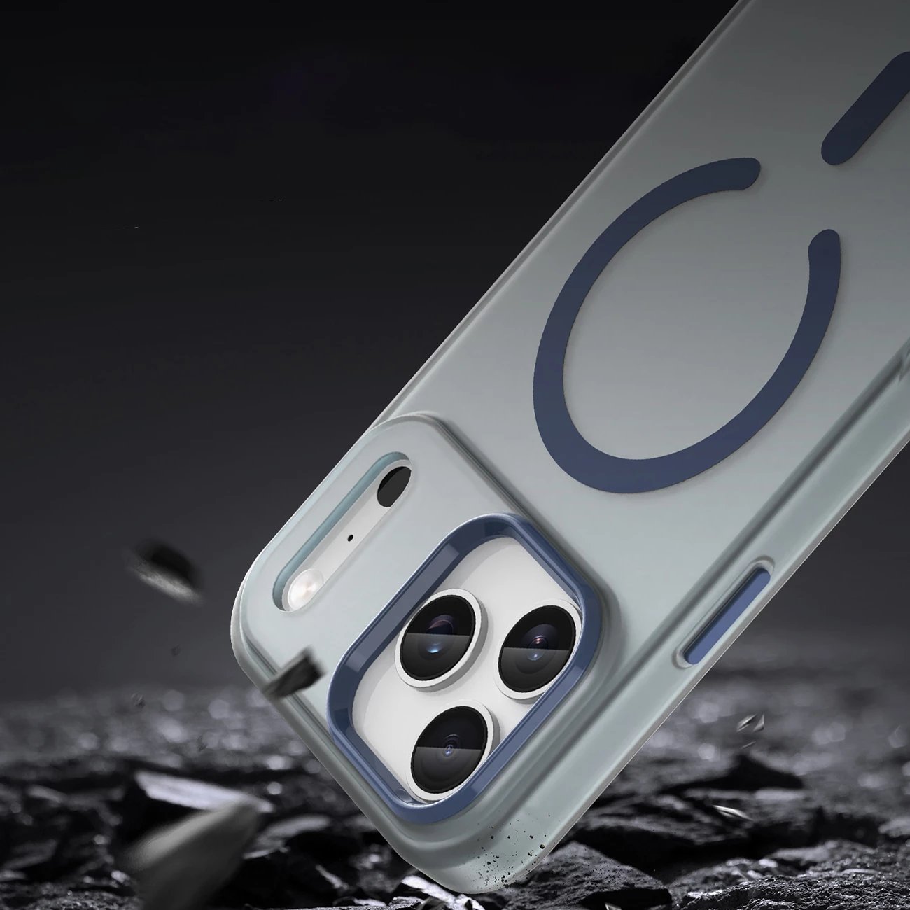 Mbështjellës Hurtel për iPhone 17 Pro, MagSafe, Blu mat