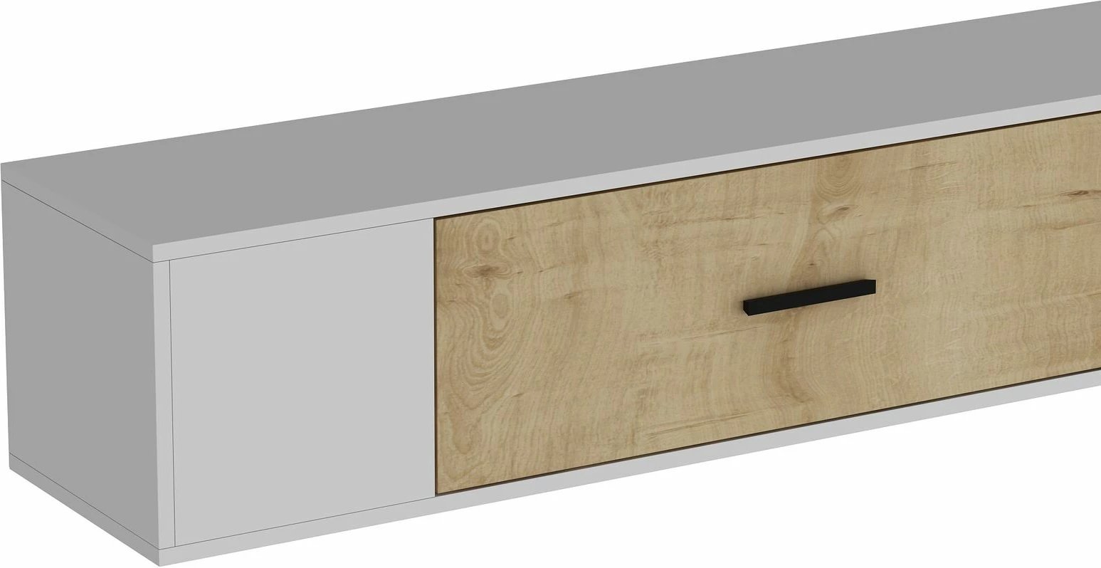 Komodë TV Skye Decor, e bardhë, lisi sapphire