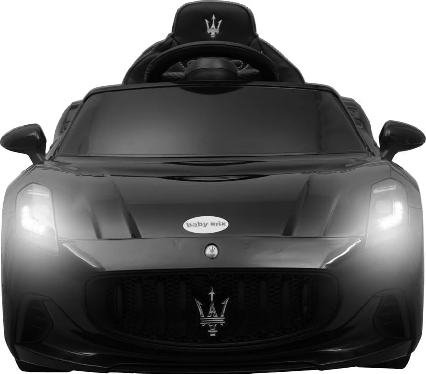 Makina lodër elektrike, BABY MIX, Maserati GranTurismo, 12V 4.5Ah, 2×45W, telekomandë 2.4G, Bluetooth, rrota EVA, sedilje eco-lëkurë, e zezë