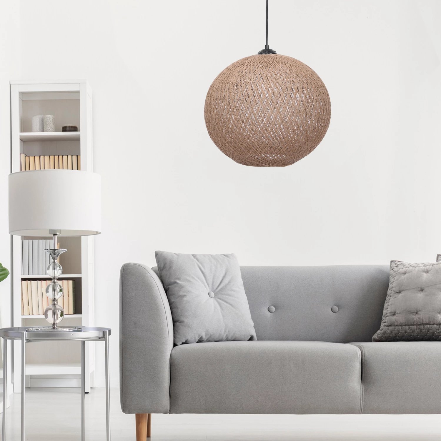 Llambë tavani varëse, litar jute, ngjyrë bezhë, FH7383.01, 38x70cm