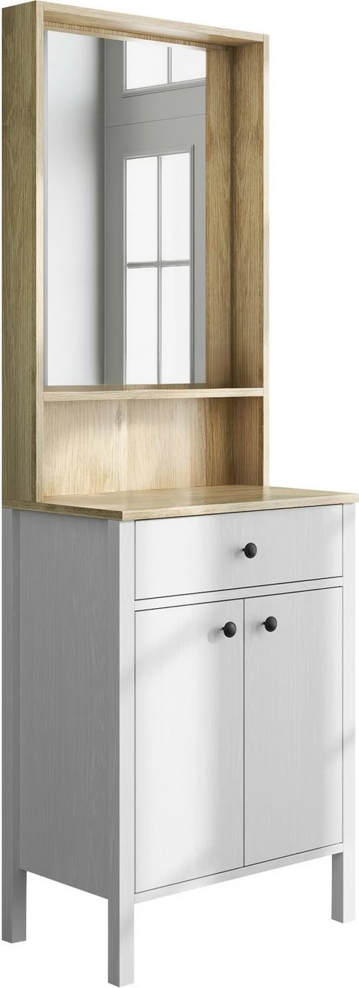 Stendë korridori Hanah Home, FRN-20078, ngjyrë druri dhe e bardhë, 63x190x38cm