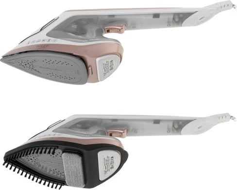 Hekur me avull 2 në 1, Adler AD 5044, 1800W, 180 ml, ngrohje 20 s, pllakë qeramike, LED, përdorim horizontal/vertikal, e bardhë/ari