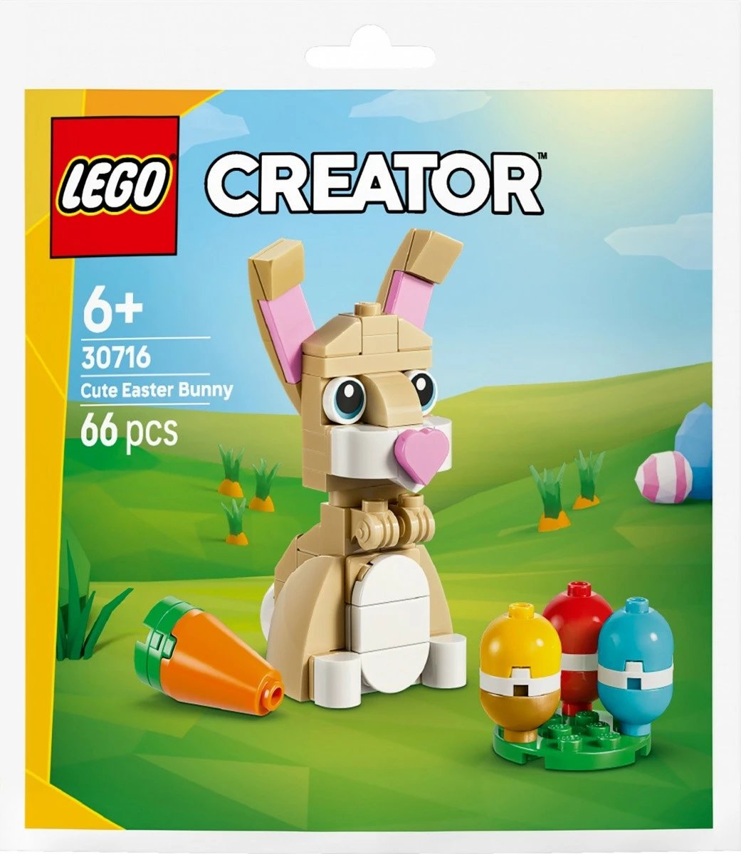Set lodrash ndërtimi, LEGO Creator 30716 Cute Easter Bunny, 66 pjesë, plastikë, 6+ vjeç, set i vogël