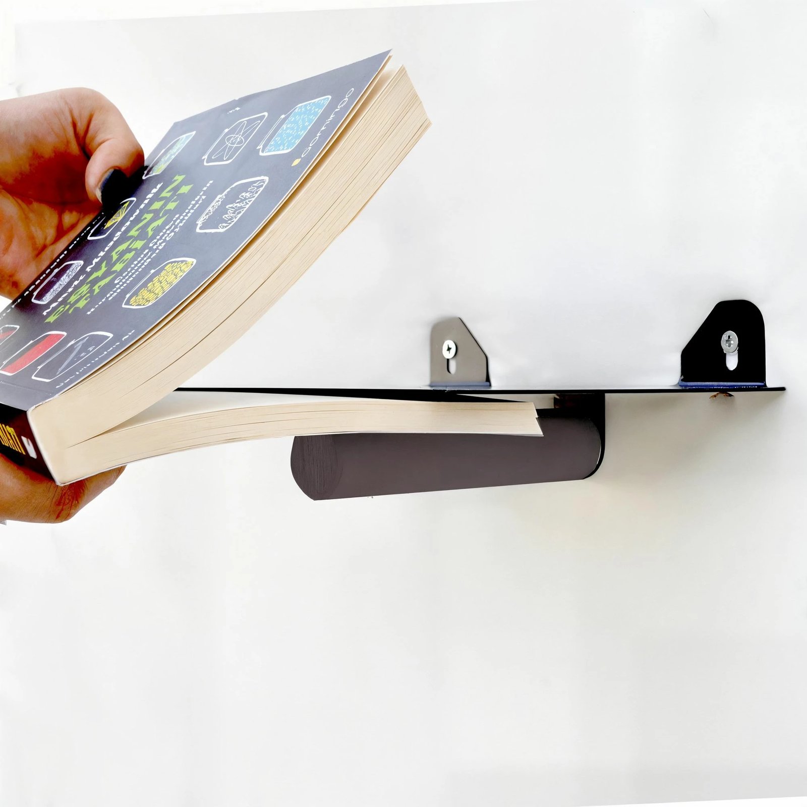 Raft dekorativ metalik për mur, ngjyrë kafe dhe e zezë, Hanah Home, Wr042, 2 copë