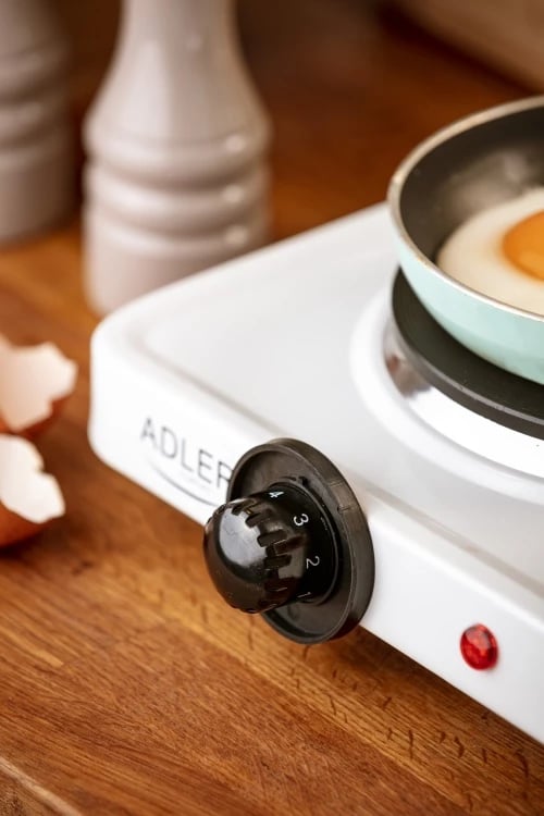 Sobë elektrike me një pllakë, Adler AD 6503, 1500W, pjatë 185 mm, rregullim 5-nivelësh, e bardhë