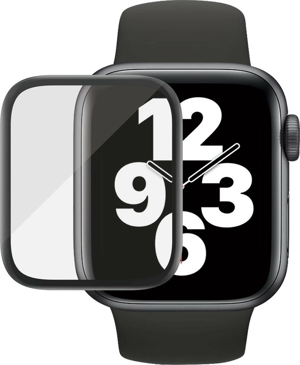Mbrojtës ekrani PanzerGlass për Apple Watch Series 4/5 40mm, transparent, kornizë e zezë