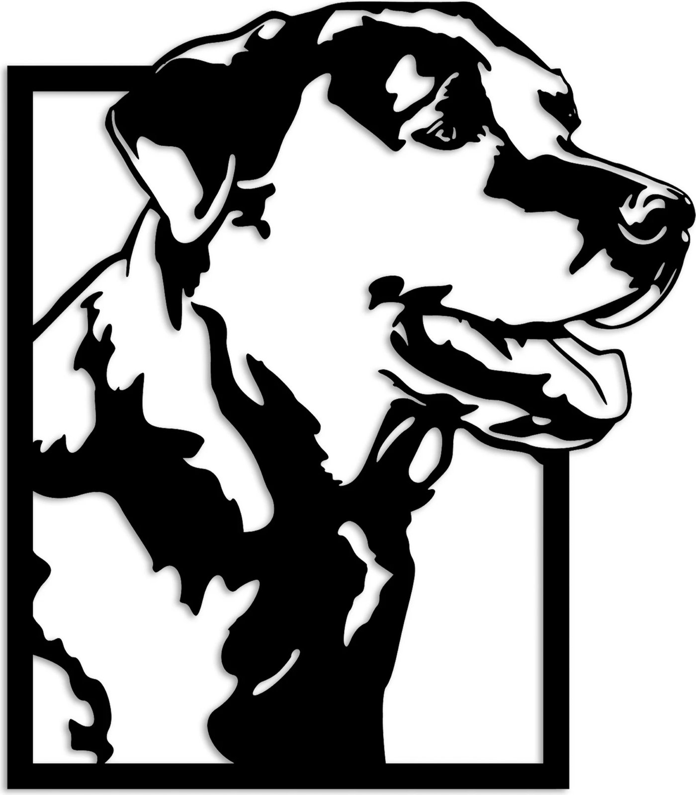 Aksesor dekorativ metalik për mur, Wallity, labrador i zi