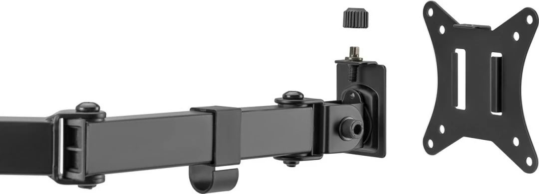 Mbajtës tavoline për 2 monitorë Maclean MC-754N, Çelik, i zi