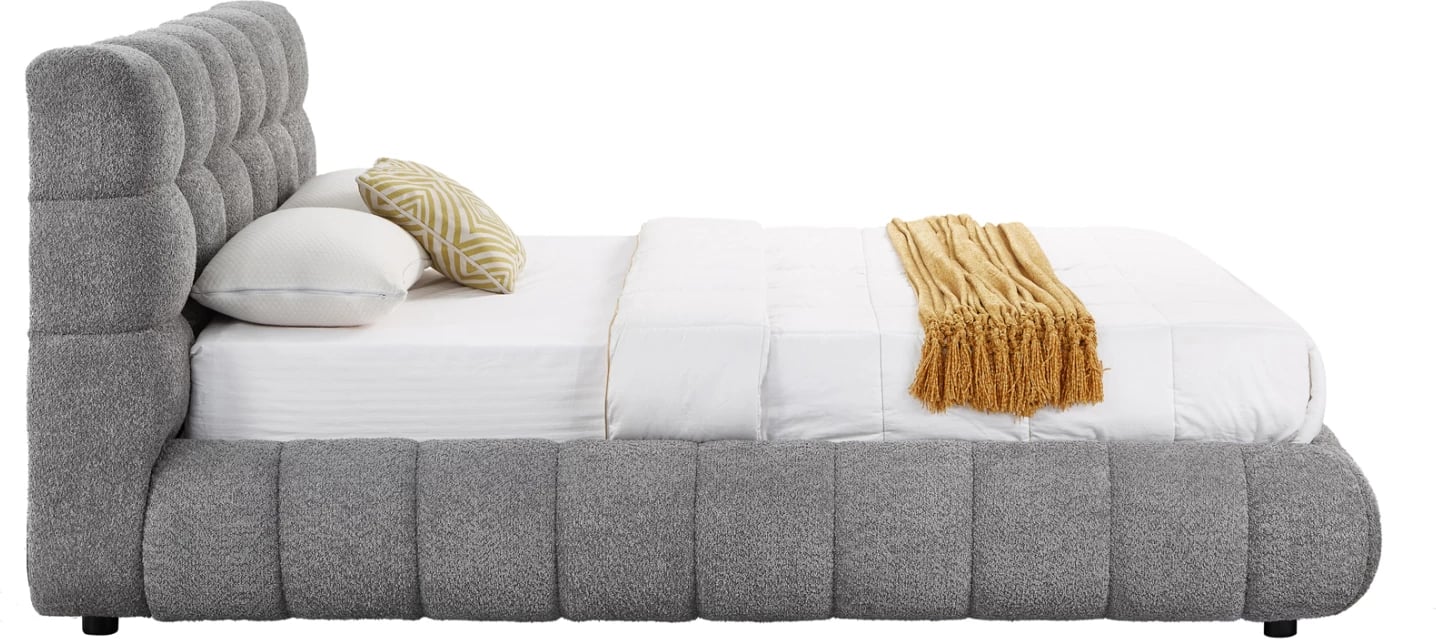 Krevat dopio me hapësirë për depo, stof chenille gri, SOMNIUM CD725.01, dyshek 160x200cm