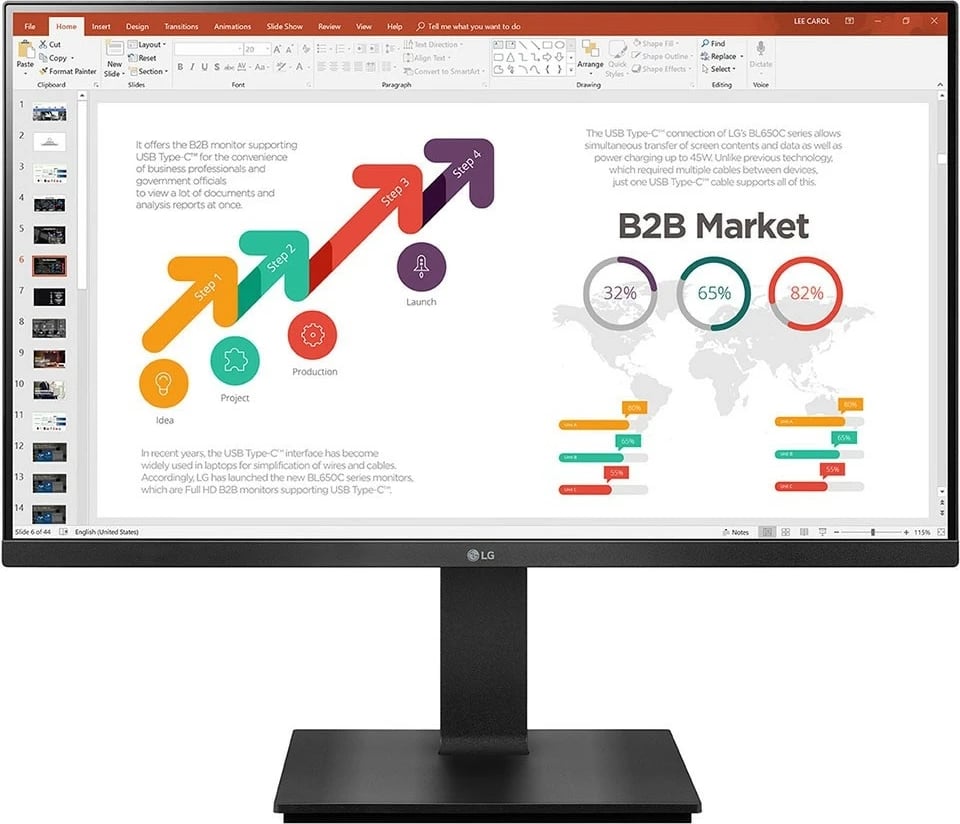 Monitor LG 24BP45SP-B, 23.8 inç, Full HD, LED, 5 ms, i zi