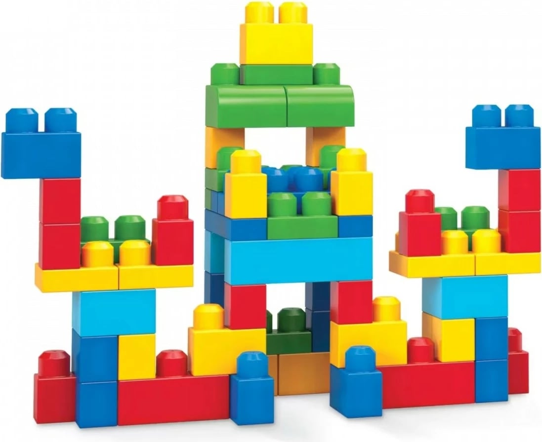 Set blloqe ndërtimi Mega Bloks First Builders, 60 copë, rozë