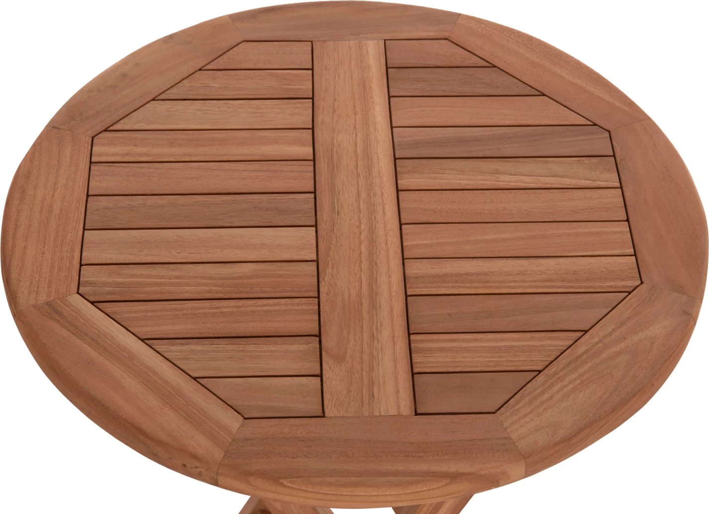 Tavolinë rrumbullake palosëse ERIS, dru tik, ngjyrë natyrale, FH18119, 60x75cm