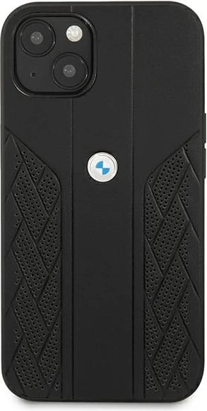 Mbështjellës BMW BMHCP13SRSPPK për iPhone 13 mini, Hardcase Leather Curve Perforate, i zi