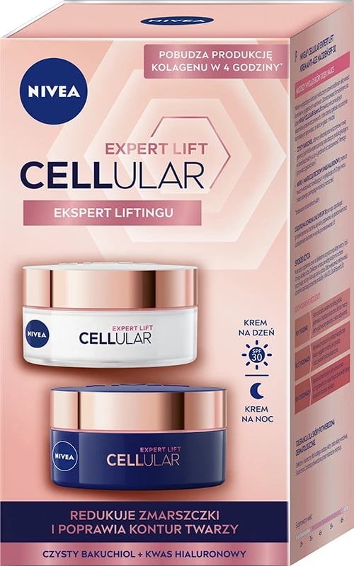 Set kremëra fytyre anti-age Nivea Cellular Expert Lift për femra, 2x50ml Set kremëra fytyre anti-age Nivea Cellular Expert Lift për femra, 2x50ml