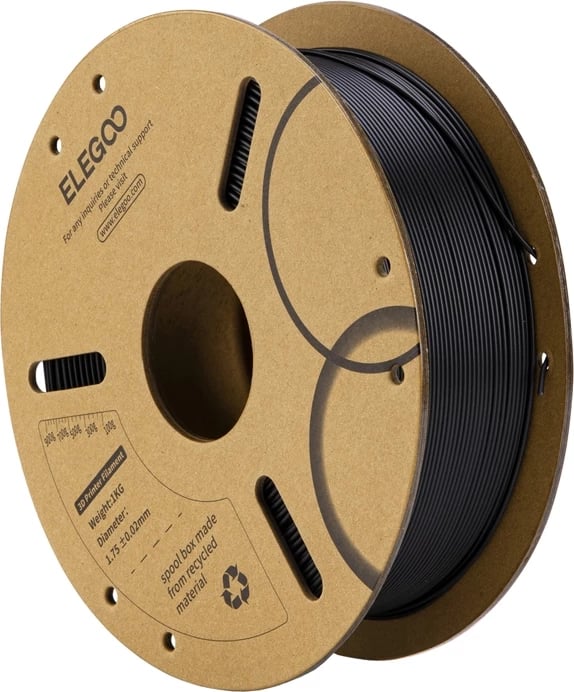 Filament PLA për printer 3D, Elegoo, 50.203.0038, 1.75 mm, 1 kg, e zezë