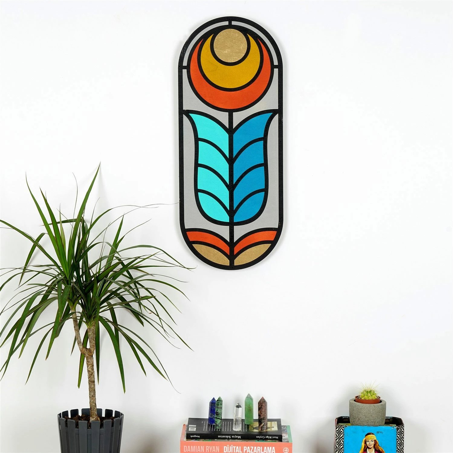 Aksesor dekorativ prej druri për mur, Wallity, ART060