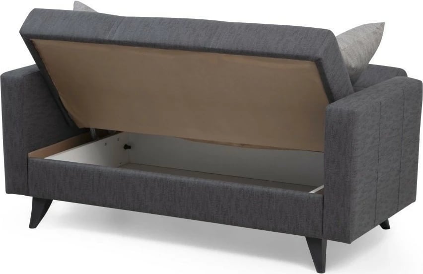 Divan krevate 2-vendësh, Polya, ngjyrë gri e errët