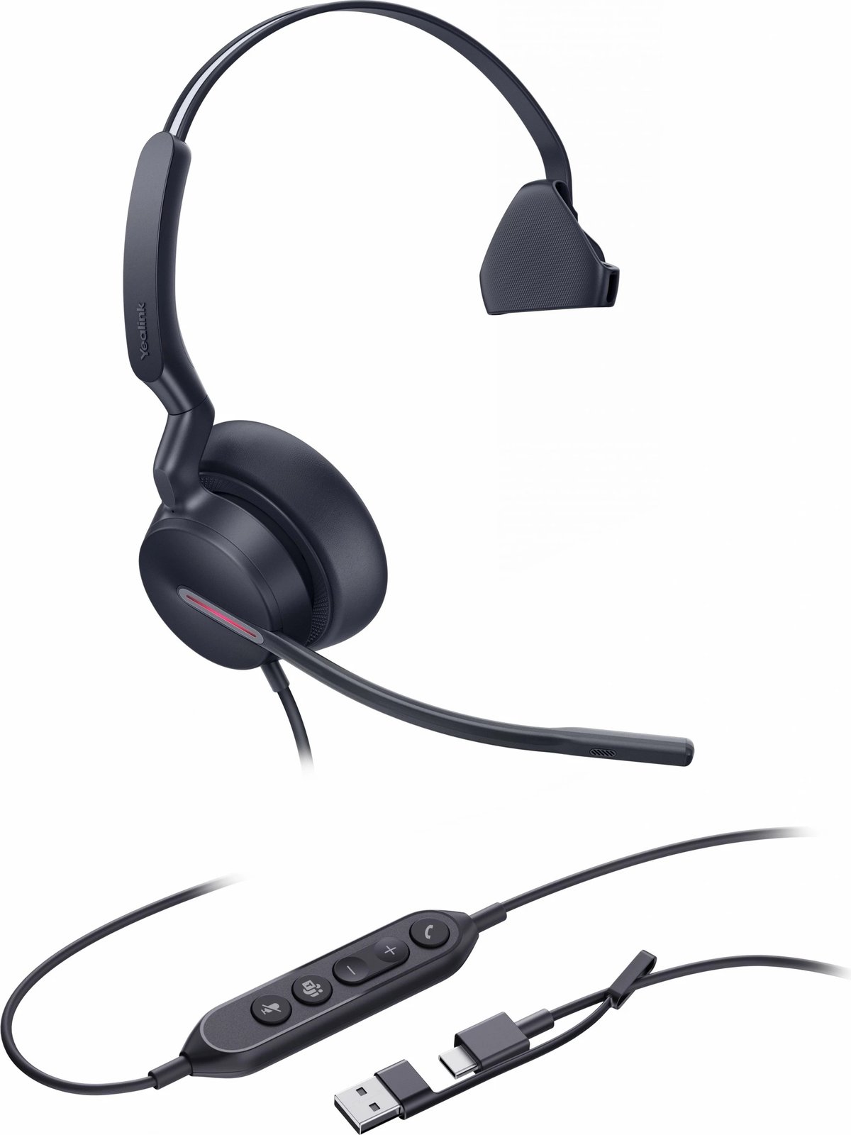 Kufje Yealink UH46 Mono Teams, USB-C/A, e zezë Kufje Yealink UH46 Mono Teams, USB-C/A, e zezë