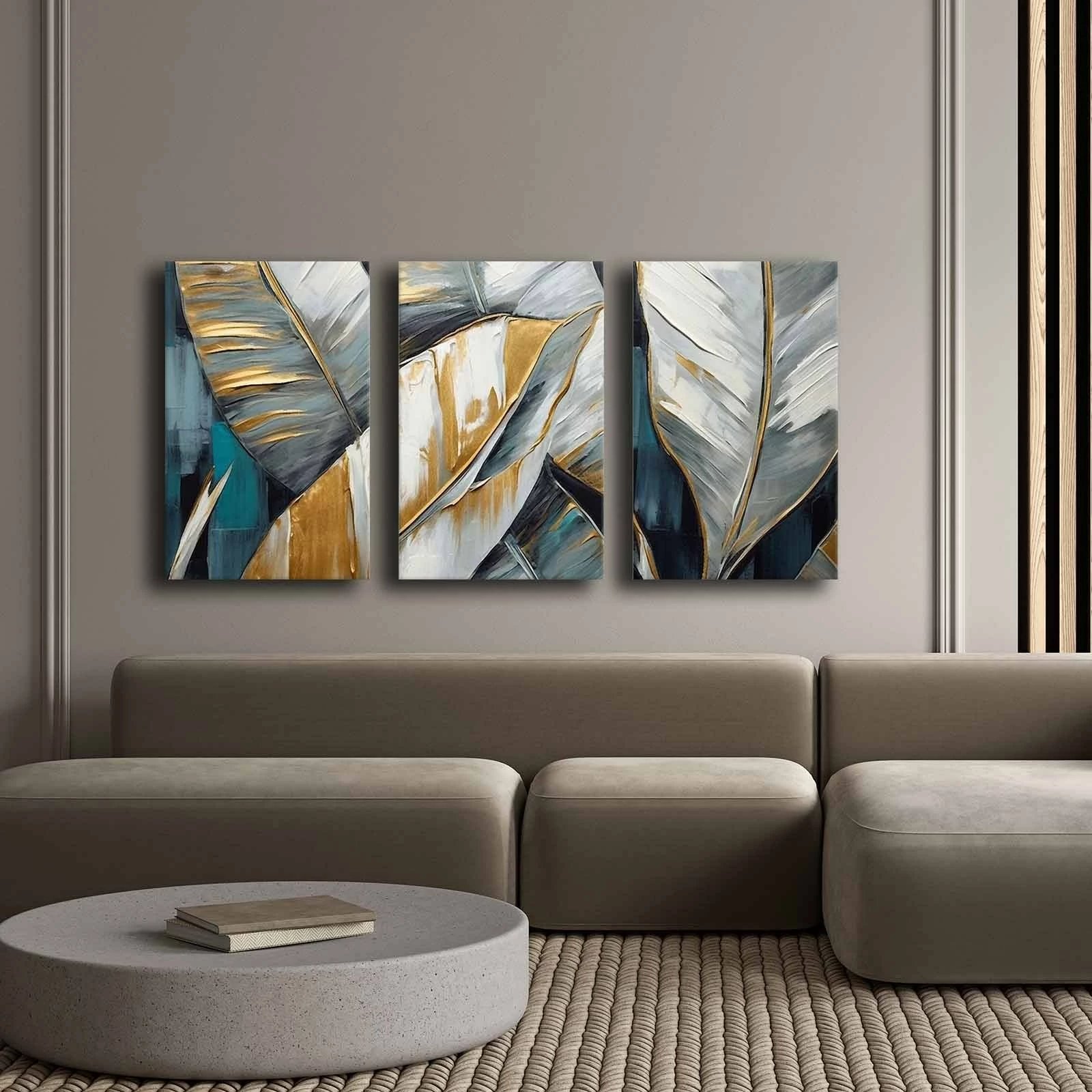 Set pikturash dekorative në kanavacë, shumëngjyrëshe, 3 pjesë, Wallity, 3P4570GSC-013