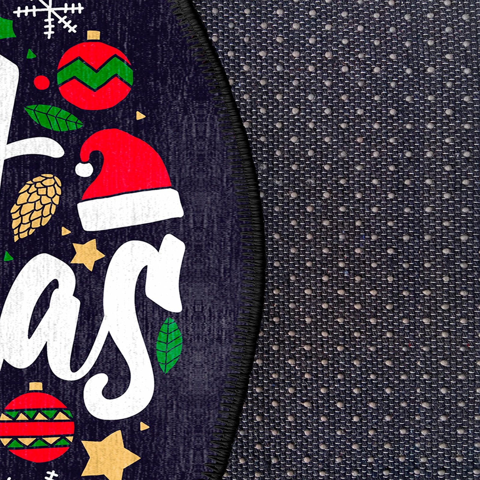 Qilim i rrumbullakët, shumëngjyrësh, temë Krishtlindjesh, 80x80cm, Conceptum Hypnose, Woobtny0333