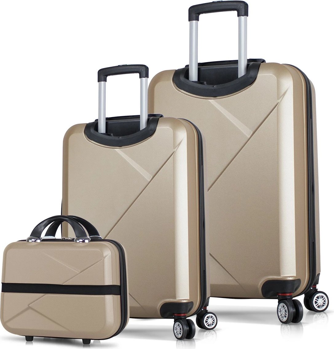 Set valixhesh (3 copë), ngjyrë ari, Zoozie Bags, 8350