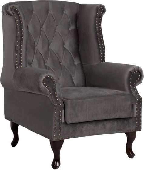 Fotelje gri kadife, stil Chesterfield, Polina, 83x75x107 FH0053.10