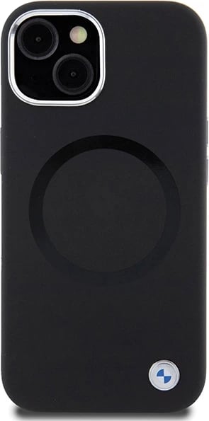 Mbështjellës BMW Signature Liquid Silicone MagSafe për iPhone 15 Plus/14 Plus, i zi