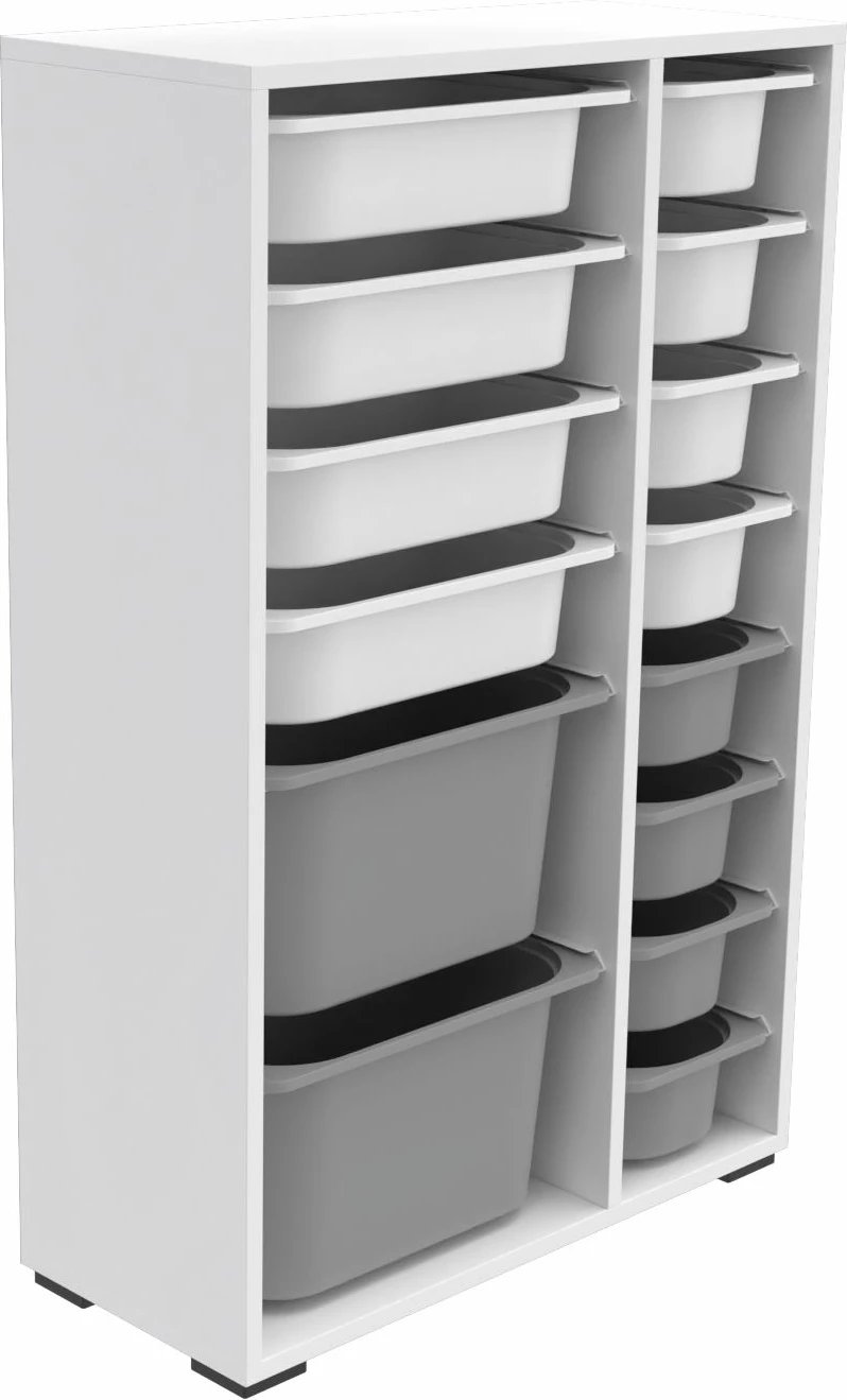 Dollap multifunksional Hanah Home, Rine 2D4K8U, i bardhë, gri