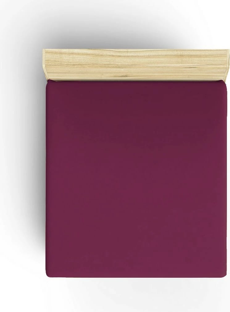 Çarçaf fitted King, pambuk 100%, ngjyrë vjollcë, L'essentiel, 160x200+30cm