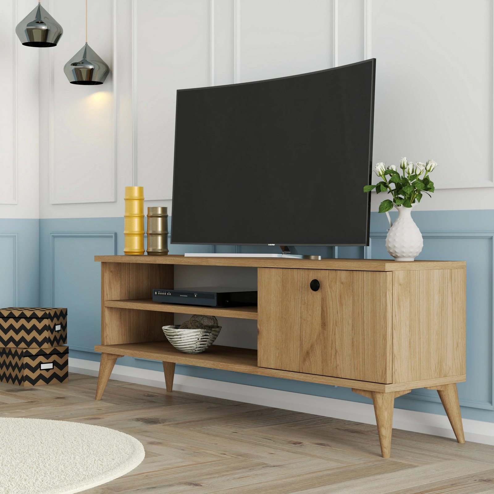 Komodë TV Hanah Home, Retro 1562, ngjyrë lisi