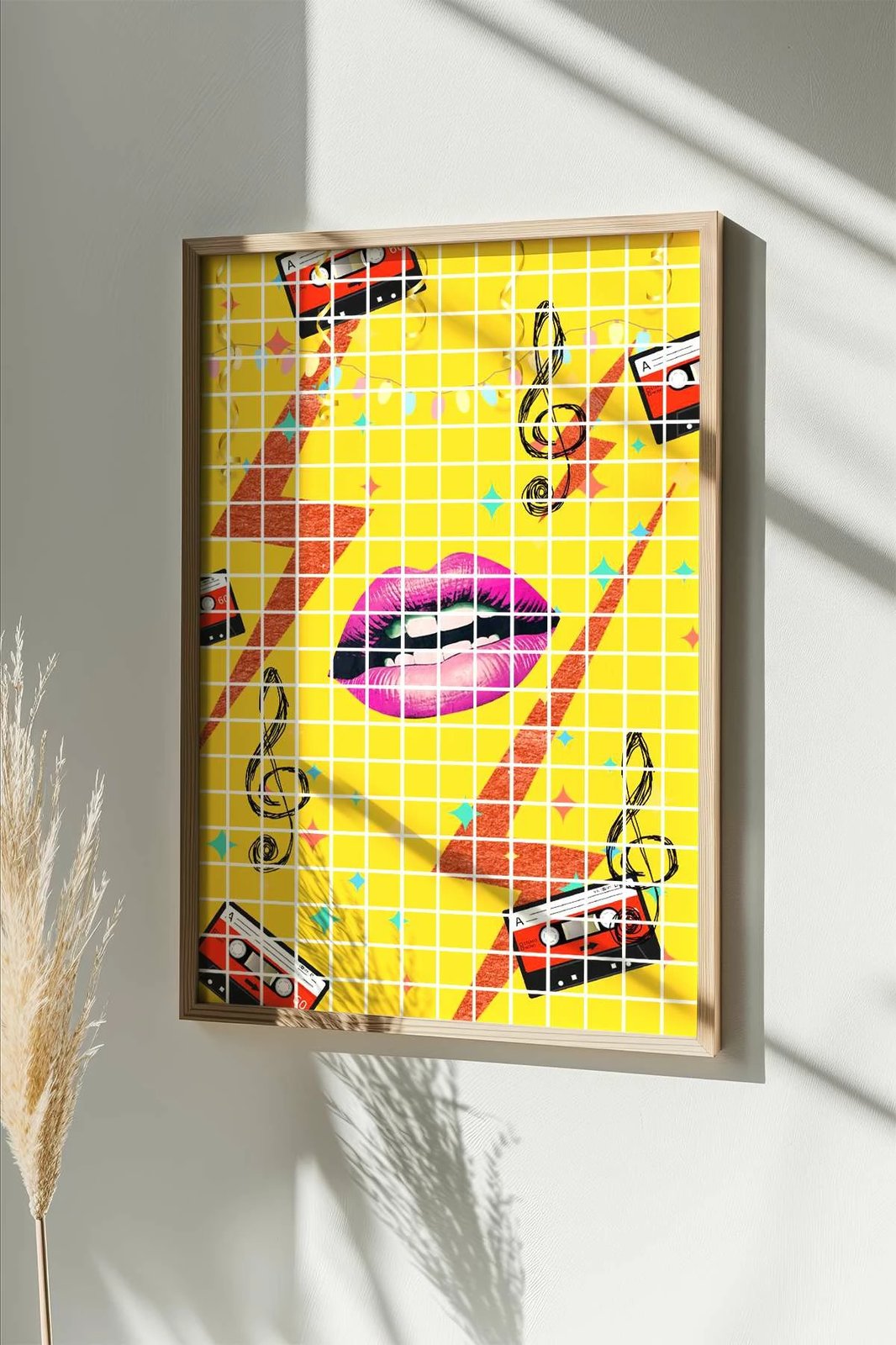 Pikturë dekorative me kornizë, Popkare1, shumëngjyrëshe, Wallity, 33x48cm