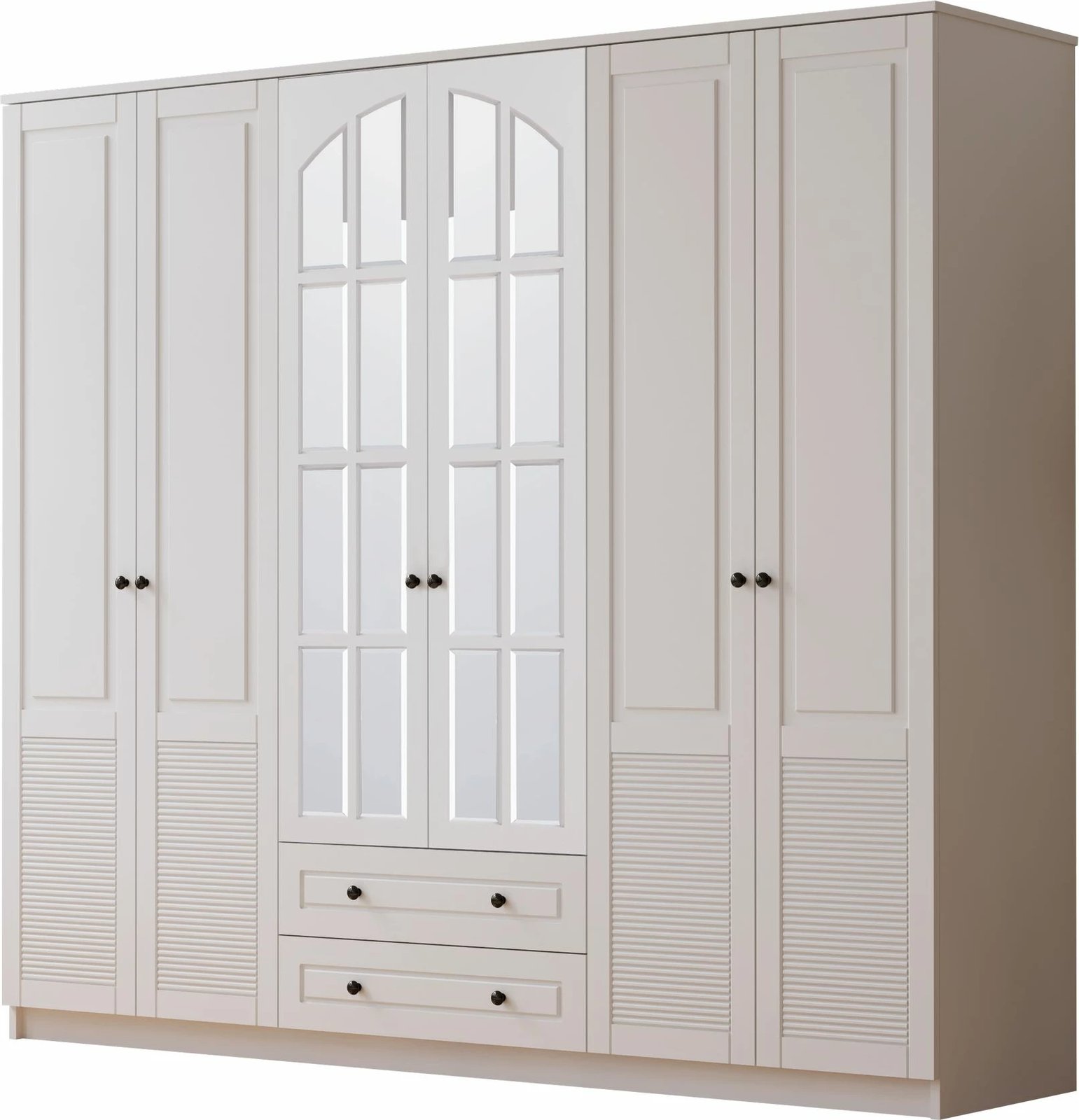 Dollap rrobash Skye Decor, ngjyrë e bardhë mat, RB-115