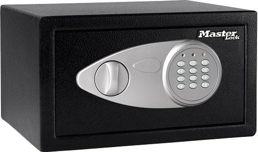 Kasafortë Master Lock X041ML, 11.57L, bravë elektronike dhe çelës, e zezë/gri
