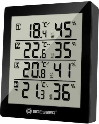 Termometër higrometër Bresser Temeo Hygro Quadro, i zi Termometër higrometër Bresser Temeo Hygro Quadro, i zi
