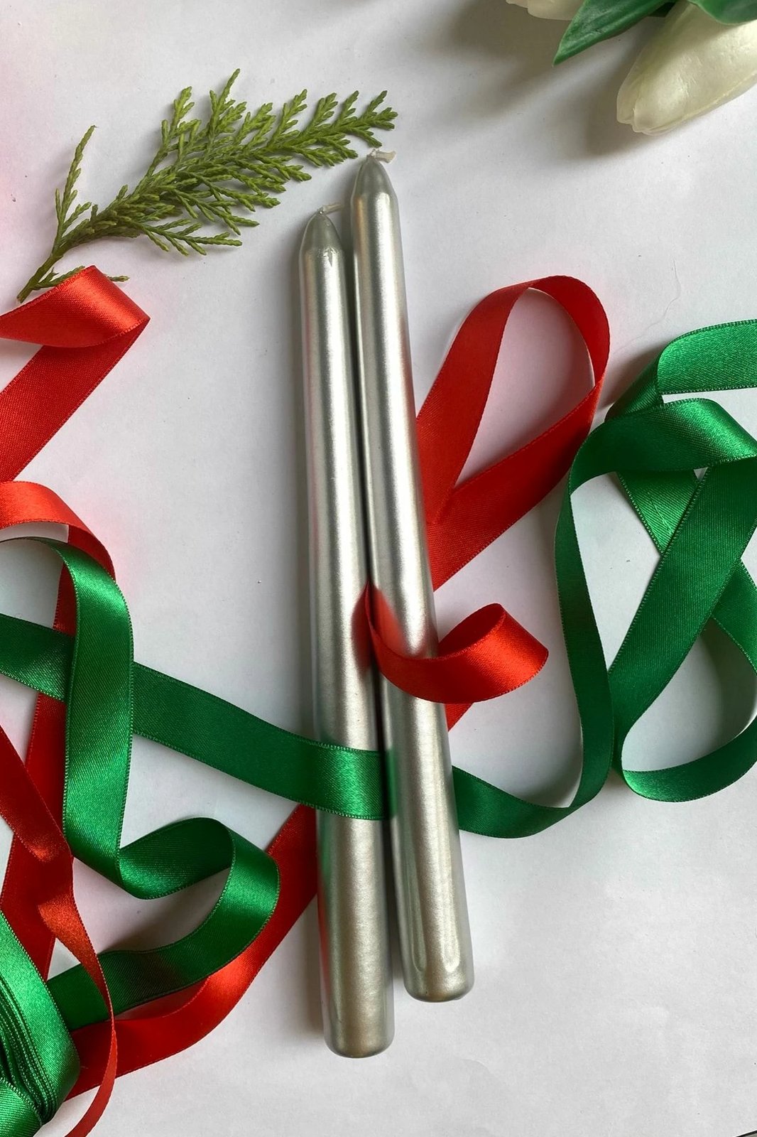 Set qirinjsh (2 copë), Evila Originals, Premium Christmas 2, ngjyrë argjendi