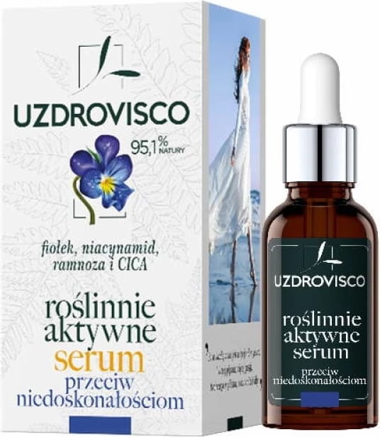 Serum për fytyrë UZDROVISCO Violet Plant-Based Active kundër papërsosmërisë për femra, 30ml