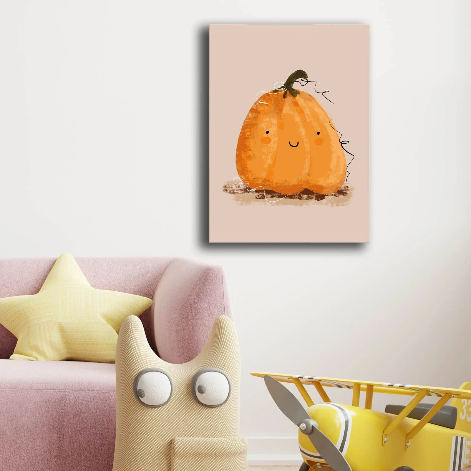 Pikturë dekorative në kanavacë, Wallity, portokalli dhe pluhur, 28x38cm