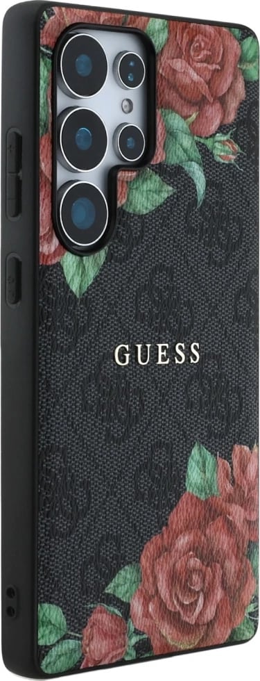 Mbështjellës Guess Leather 4G Flowers Print Metal Classic Logo MagSafe për Samsung Galaxy S25 Ultra, Zi Mbështjellës Guess Leather 4G Flowers Print Metal Classic Logo MagSafe për Samsung Galaxy S25 Ultra, Zi
