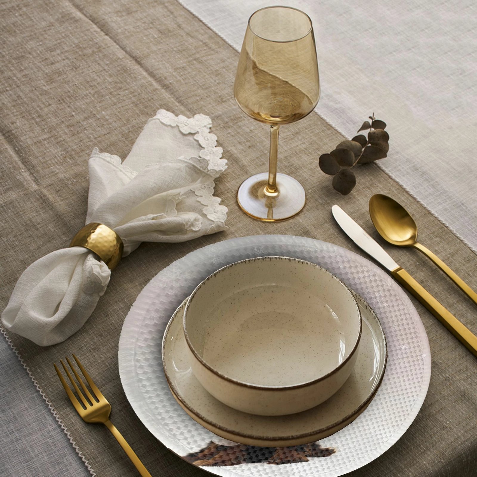 Set 4 nënshtrues tavoline Hermia Concept, shumëngjyrësh, 37cm